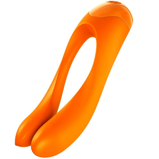 SATISFYER - VIBRATEUR À DOIGTS CANDY CANE ORANGE