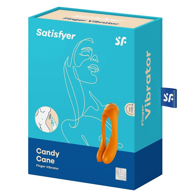 SATISFYER - VIBRATEUR À DOIGTS CANDY CANE ORANGE