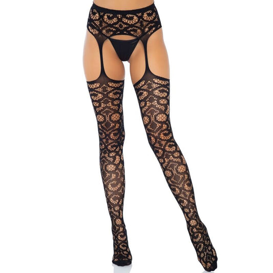 LEG AVENUE - CHAUSSETTES AVEC BRIDE EN DENTELLE COULISSANTE TAILLE UNIQUE