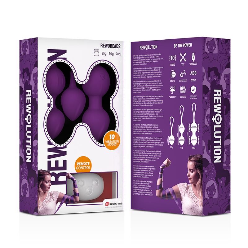 REWOLUTION - TÉLÉCOMMANDE À BALLES VIBRATOIRES REWOBEADS AVEC TECHNOLOGIE WATCHME