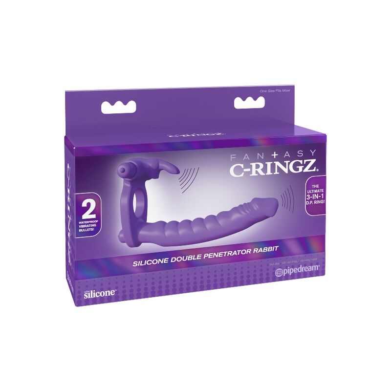 FANTASY C-RINGZ - VIBRATEUR DOUBLE LAPIN EN SILICONE