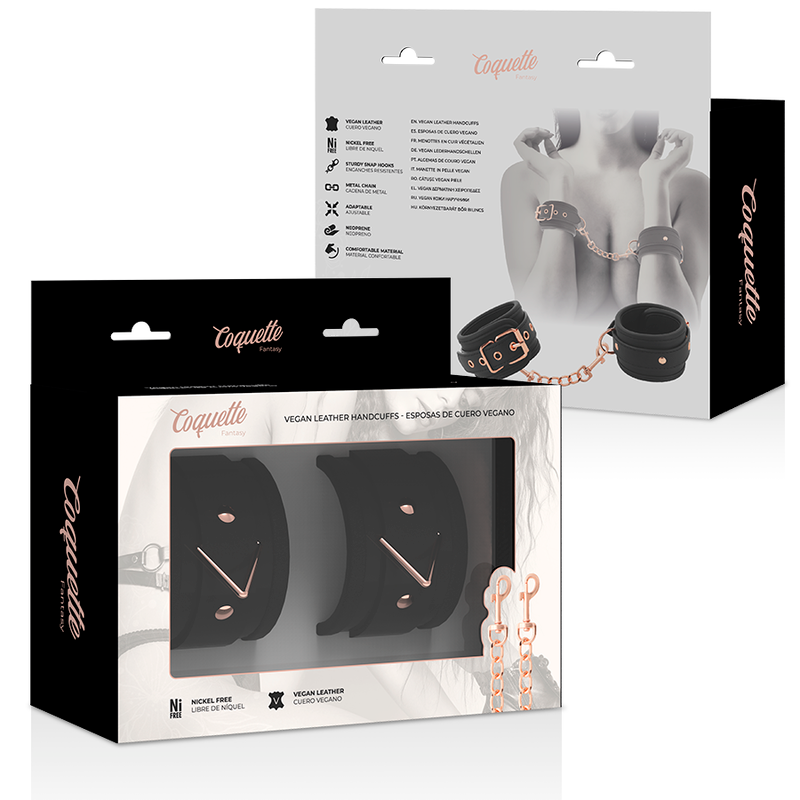 COQUETTE CHIC DESIRE - MENOTTES EN CUIR MOTIF VÉGAN AVEC DOUBLURE EN NOPRÈNE