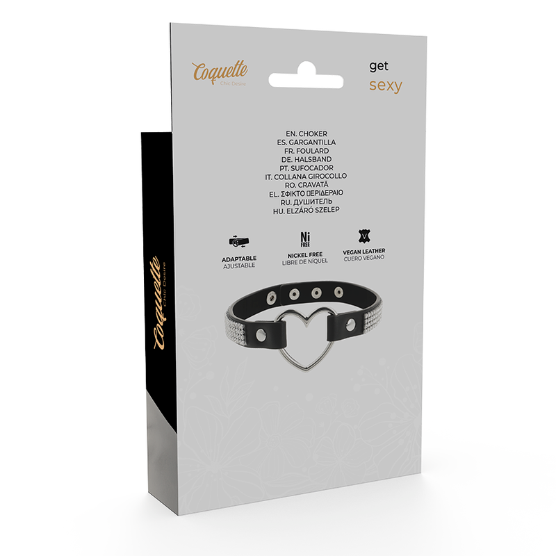 COQUETTE CHIC DESIRE - COL ROND EN CUIR VEGAN AVEC COEUR