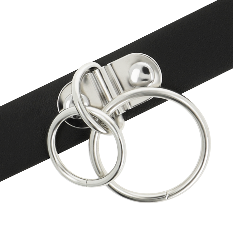 COQUETTE CHIC DESIRE - COL ROND EN CUIR VÉGAN AVEC DOUBLE ANNEAU