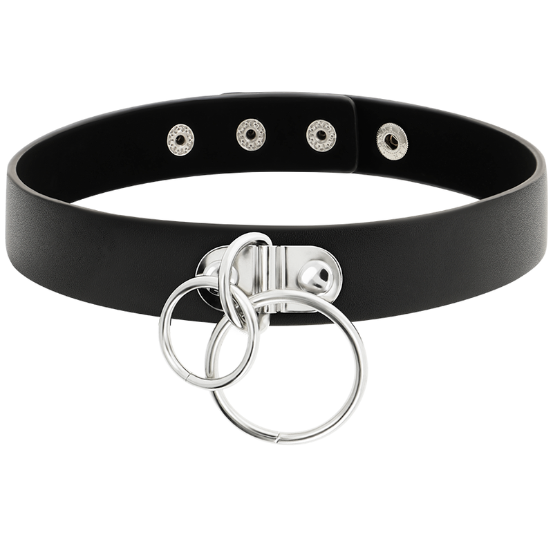 COQUETTE CHIC DESIRE - COL ROND EN CUIR VÉGAN AVEC DOUBLE ANNEAU