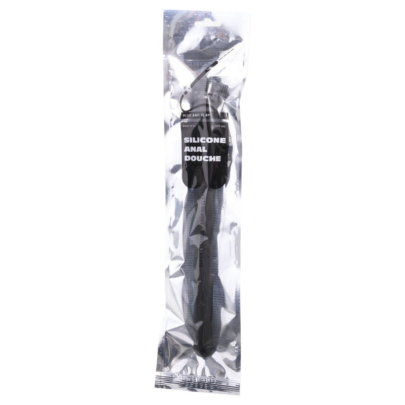 ALL BLACK - DOUCHE ANAL RÉTRACTABLE EN SILICONE 27 CM
