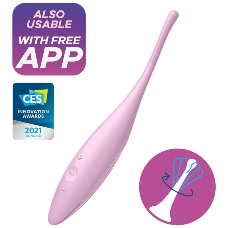 SATISFYER - VIBRATEUR ROSE TWIRLING JOY À POINTE DE CLIT