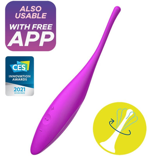 SATISFYER - VIBRATEUR TWIRLING JOY TIP CLIT FUCHSIA
