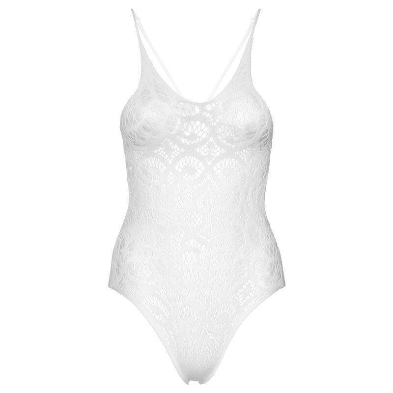 LEG AVENUE - OURSON EN DENTELLE COULISSANTE SANS COUTURE BLANC
