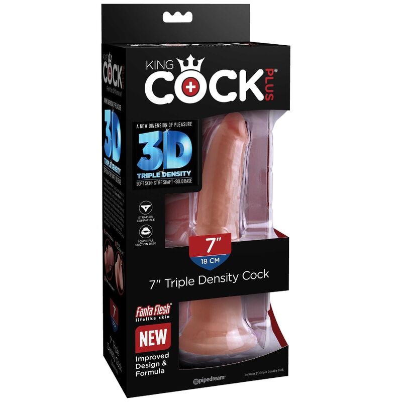 KING COCK - GODE PLUS 3D TRIPLE DENSITE 18 CM