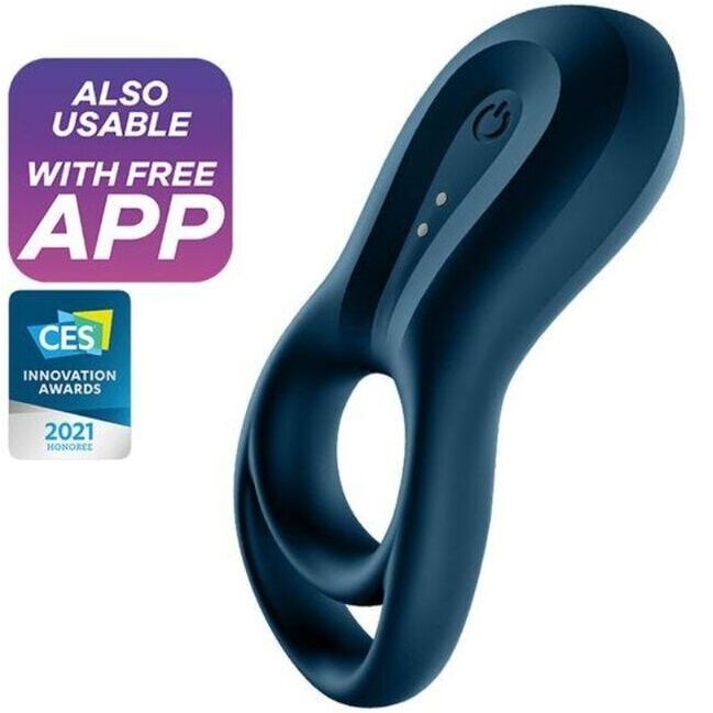 SATISFYER - APPLICATION VIBRATEUR À ANNEAU BLEU EPIC DUO