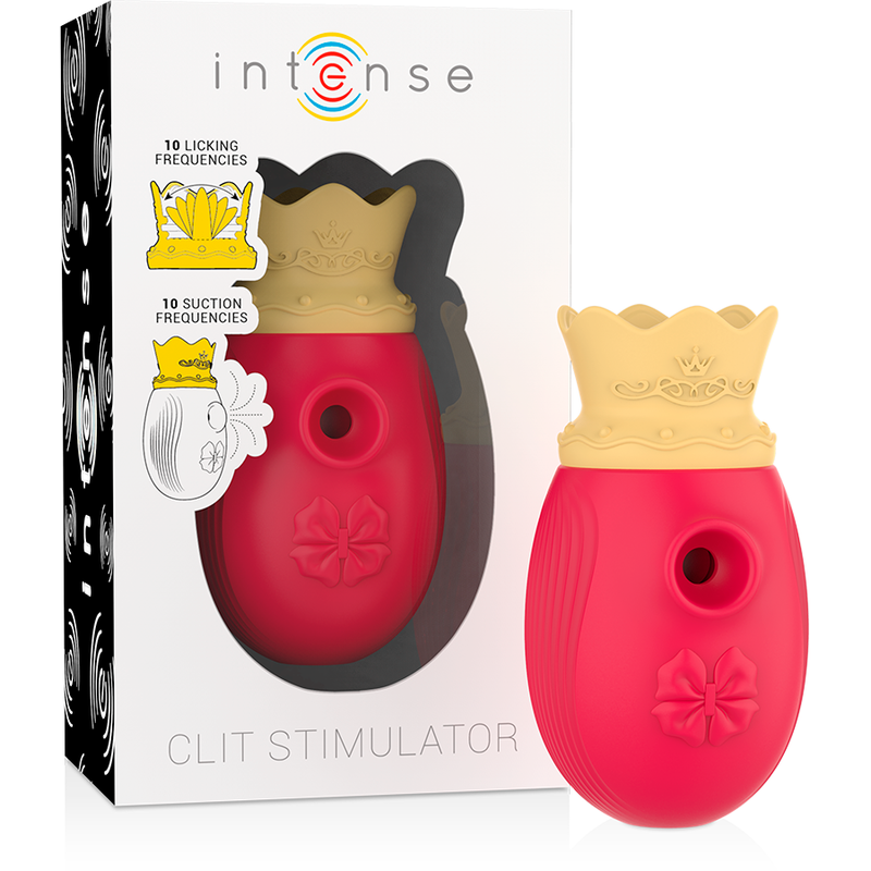 INTENSE - STIMULATEUR DE CLIT 10 FRÉQUENCES DE LÉCHAGE ET D'ASPIRATION - ROUGE