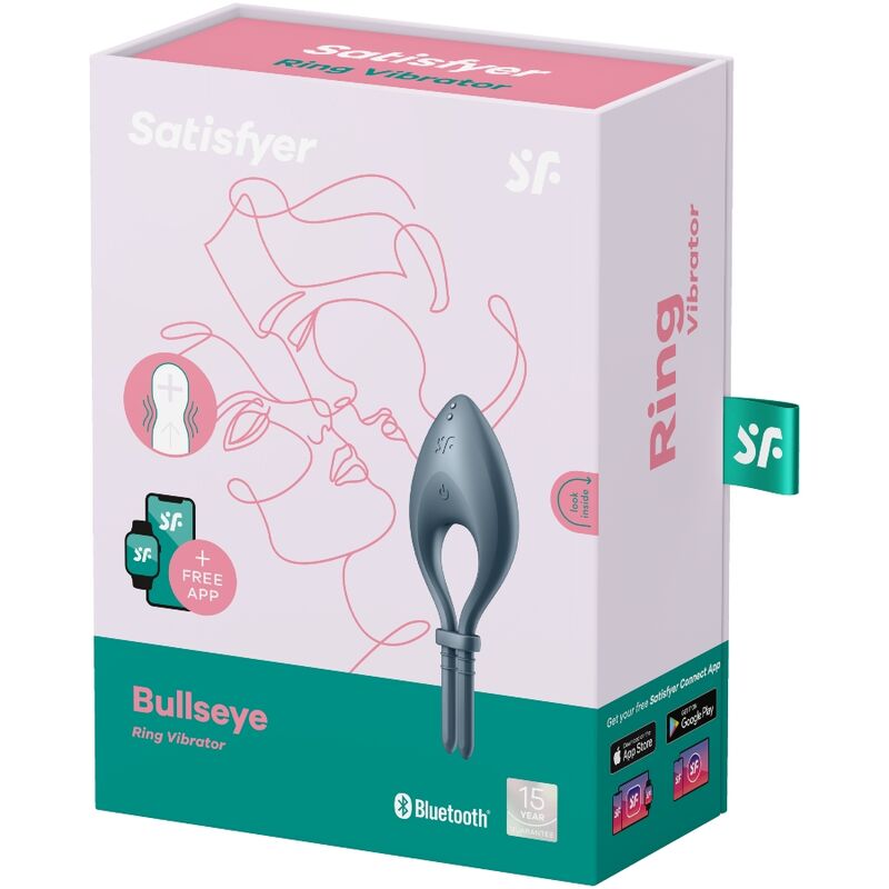 SATISFYER - APPLICATION VIBRATEUR À ANNEAU GRIS BULLSEYE