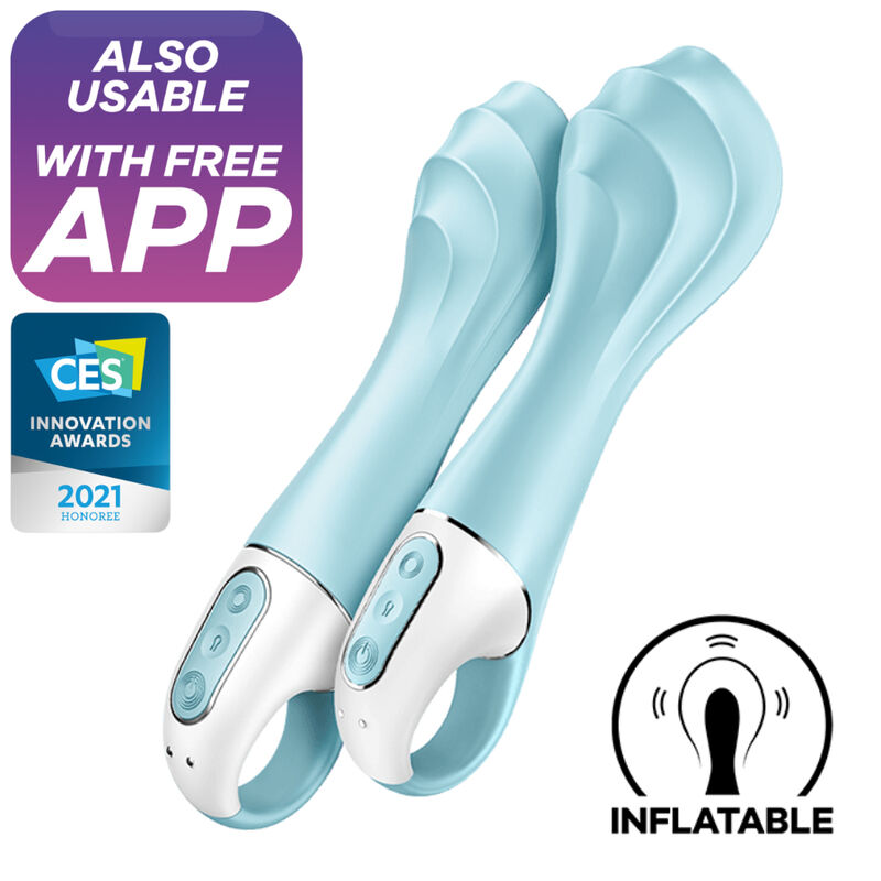 SATISFYER - VIBRATEUR AIR PUMP 5+ VIBRATEUR GONFLABLE G-SPOT BLEU