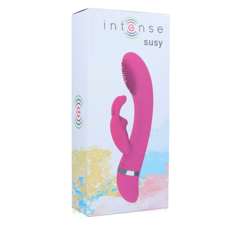 INTENSE - VIBRATEUR OSCILLANT SUSY EN SILICONE RABBIT ROSE