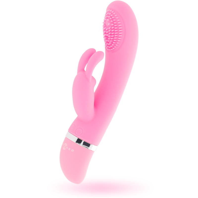 INTENSE - VIBRATEUR OSCILLANT SUSY EN SILICONE RABBIT ROSE