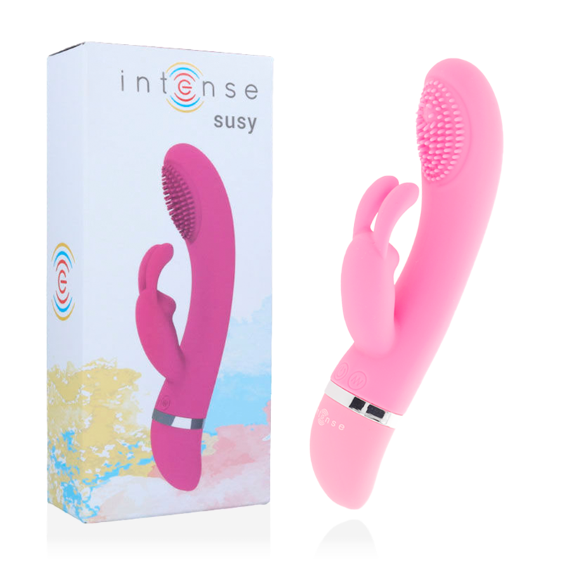 INTENSE - VIBRATEUR OSCILLANT SUSY EN SILICONE RABBIT ROSE