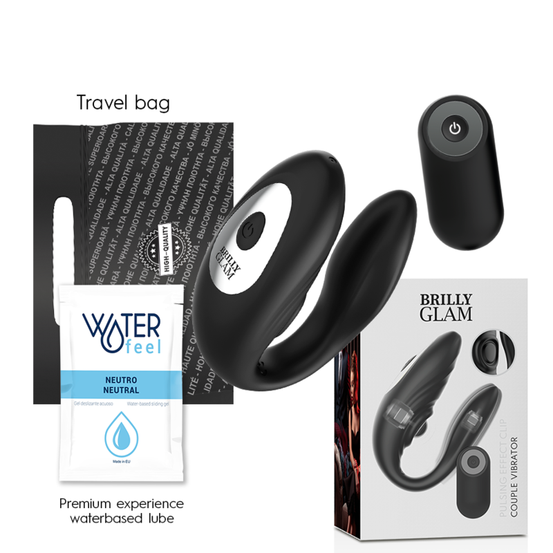 BRILLY GLAM - PAIRE DE BOUTON POUSSOIR ET TÉLÉCOMMANDE VIBRANTE