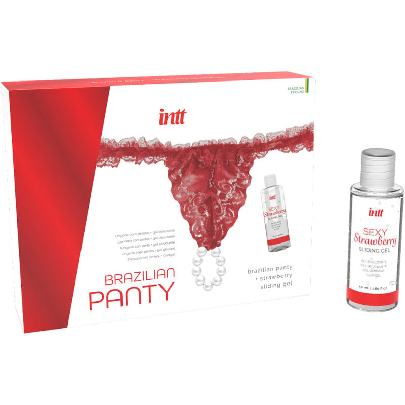 INTT RELEASES - ROUGE BRÉSILIEN AVEC PERLES ET GEL LUBRIFIANT 50 ML