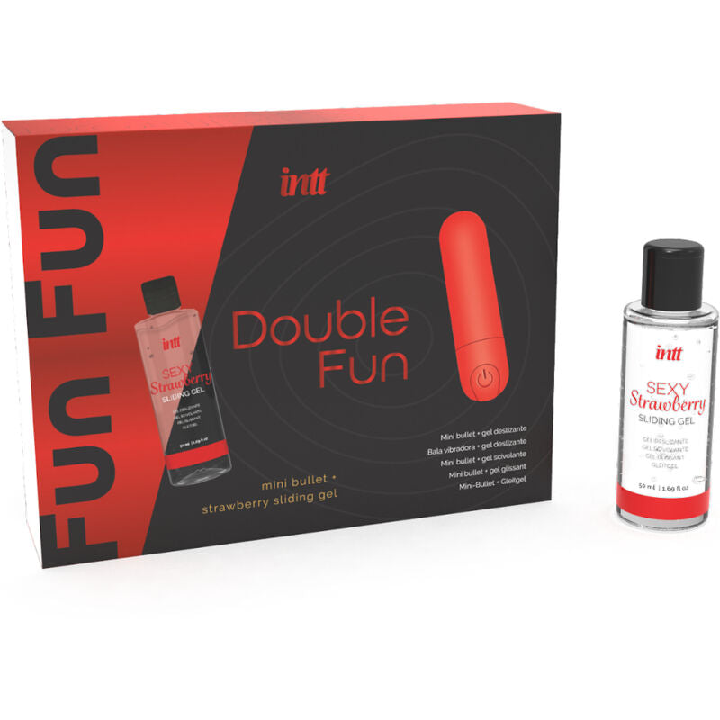 INTT SORTIE - KIT DOUBLE FUN AVEC BALLE VIBRANTE ET GEL DE MASSAGE À LA FRAISE