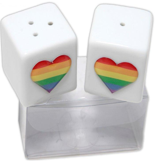 PRIDE - SEL ET POIVRE EN CÉRAMIQUE AVEC DRAPEAU LGBT