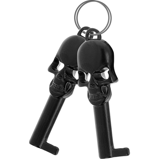 FETISH SOUMISSIVE - MENOTTES EN MÉTAL POUR MAINS NOIRES AVEC CLÉ CRÂNE