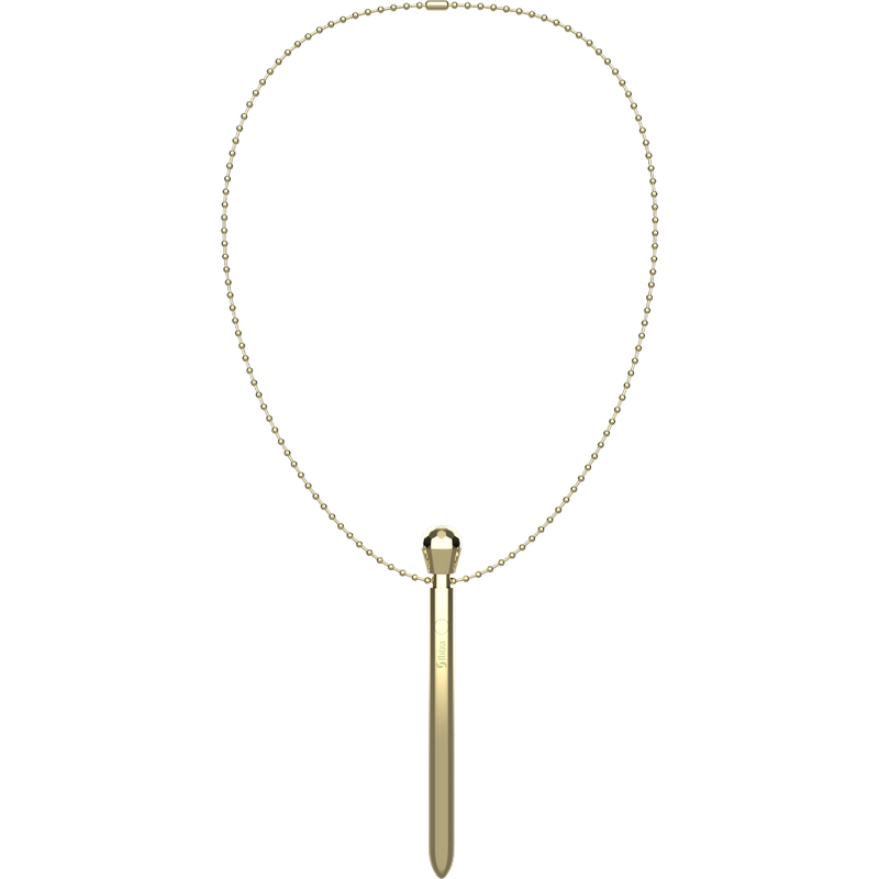 IBIZA - COLLIER STIMULATEUR DE POCHE CLITORIS CHARGEUR USB 12 MODES DE VIBRATION DORÉ 12,2 X 1,5