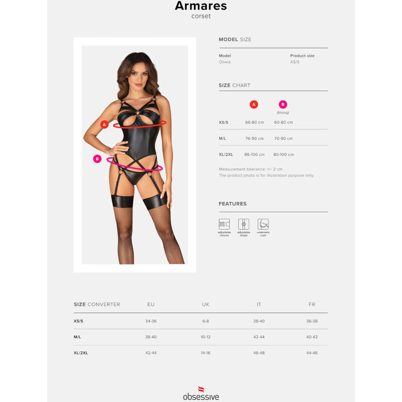 OBSESSIVE - CORSET ET STRING ARMARES M/L
