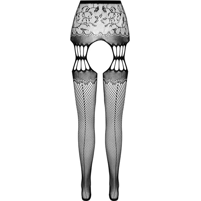 PASSION - COLLANT NOIR AVEC Jarretière S027 TAILLE UNIQUE