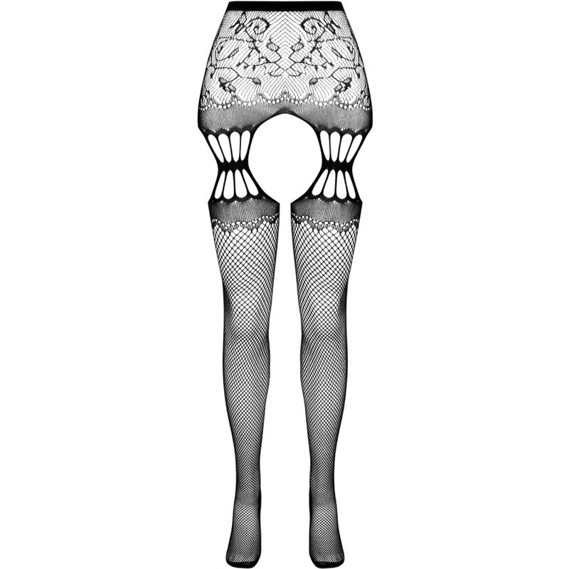 PASSION - COLLANT NOIR AVEC Jarretière S027 TAILLE UNIQUE