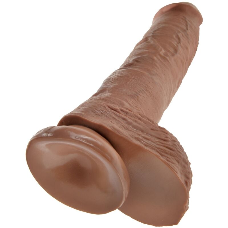 KING COCK - PÉNIS RÉALISTE AVEC BOULES 19,8 CM CARAMEL