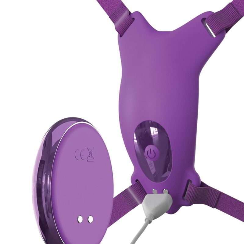 FANTASY FOR HER - HARNAIS AVEC PAPILLON VIBRANT, RECHARGEABLE ET TÉLÉCOMMANDE VIOLET