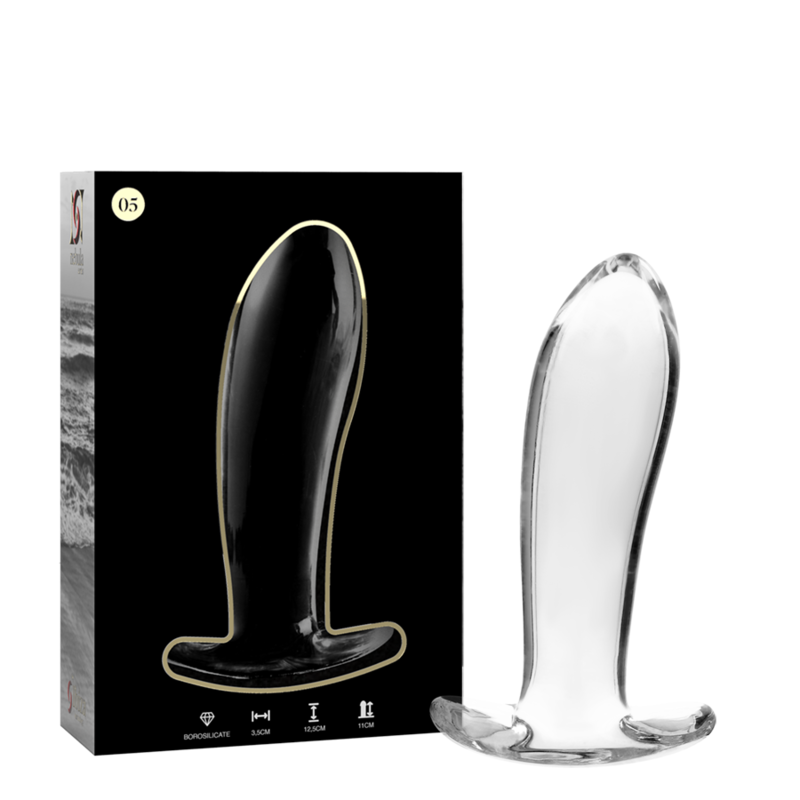 SÉRIE NEBULA PAR IBIZA - PLUG ANAL MODÈLE 5 VERRE BOROSILICATE TRANSPARENT 12,5 CM -OU- 3,5 CM