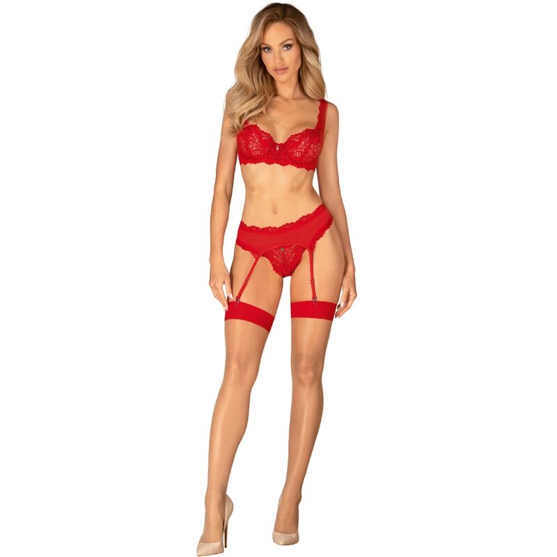 OBSESSIVE - ENSEMBLE AMOR CHERRIS 3 PIÈCES S/M