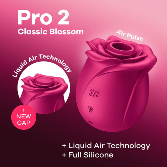 SATISFYER - VIBRATEUR AIR PULSE PRO 2 FLEUR CLASSIQUE