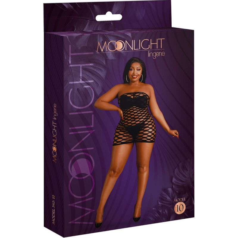 MOONLIGHT - ROBE EN MAILLE MODÈLE 10 NOIR GRANDE TAILLE