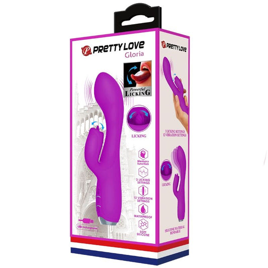 PRETTY LOVE - VIBRATEUR RECHARGEABLE GLORIA RABBIT-VIOLET IMPERMÉABLE