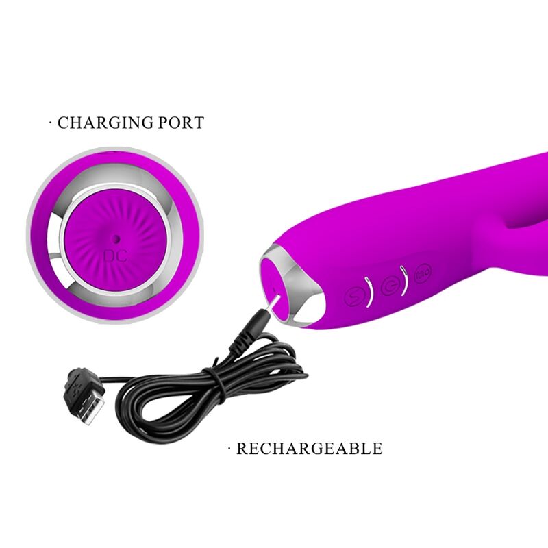 PRETTY LOVE - VIBRATEUR RECHARGEABLE GLORIA RABBIT-VIOLET IMPERMÉABLE