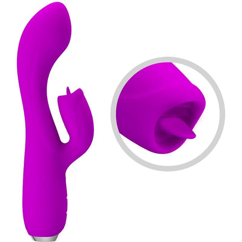 PRETTY LOVE - VIBRATEUR RECHARGEABLE GLORIA RABBIT-VIOLET IMPERMÉABLE