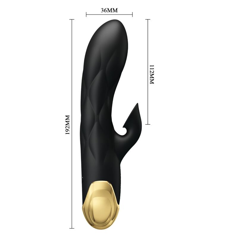 PRETTY LOVE - VIBRATEUR NOIR DE LUXE RECHARGEABLE PLAQUÉ OR