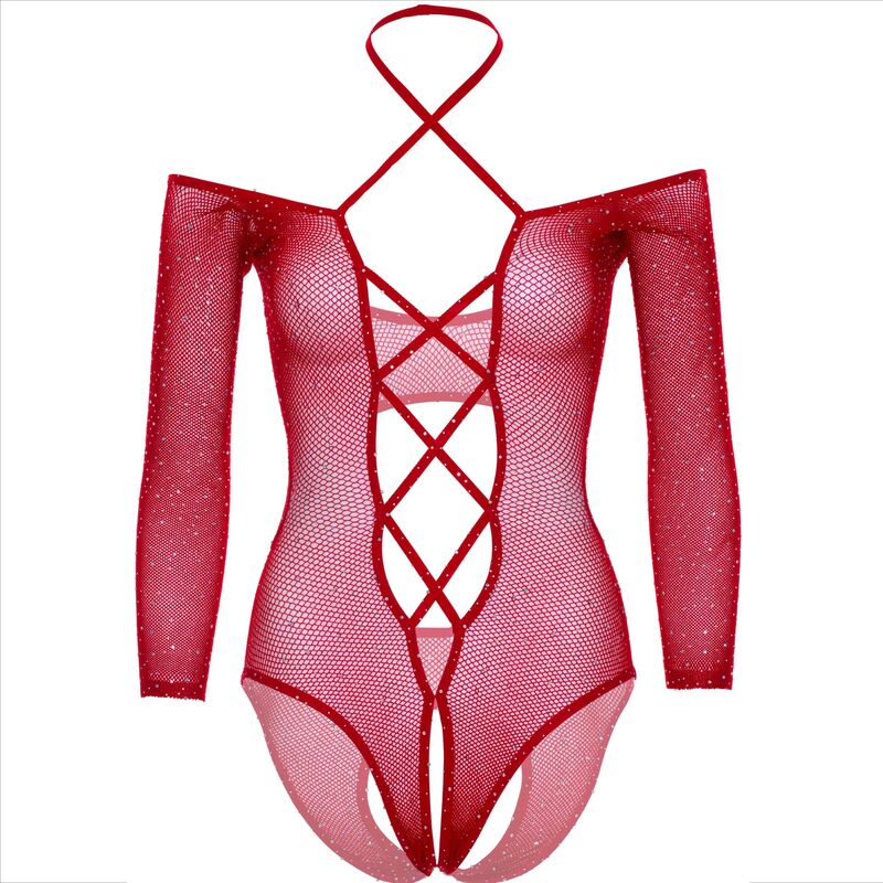 LEG AVENUE - CORPS SANS CROTHLESS ROUGE BRILLANT