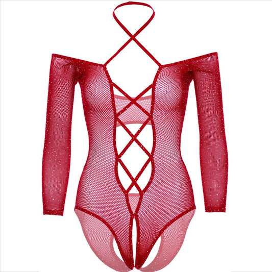 LEG AVENUE - CORPS SANS CROTHLESS ROUGE BRILLANT