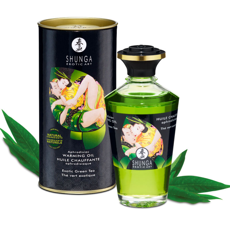 SHUNGA - HUILE DE MASSAGE BIO EFFET THERMIQUE AU THÉ VERT 100 ML