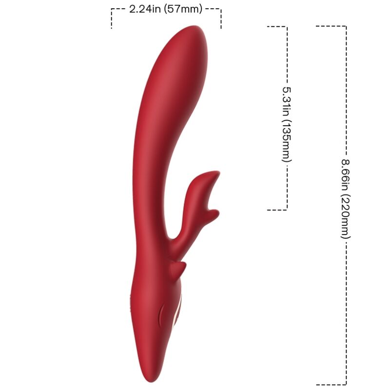 ARMONY - VIBRATEUR LAPIN ELK COURBÉ ROUGE