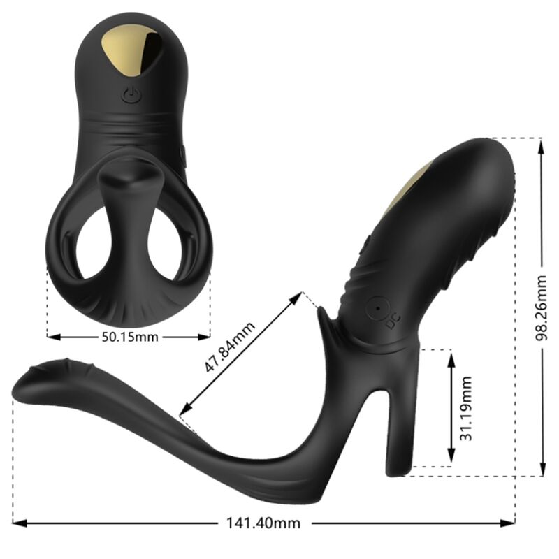ARMONY - JOY JUMPER RING VIBRATEUR POUR COUPLES ET TÉLÉCOMMANDE ANAL PLUG NOIR