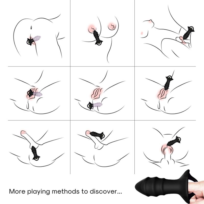 ARMONY - VIBRATEUR À DOIGTS KYLIN ET TÉLÉCOMMANDE AVEC PLUG ANAL NOIR