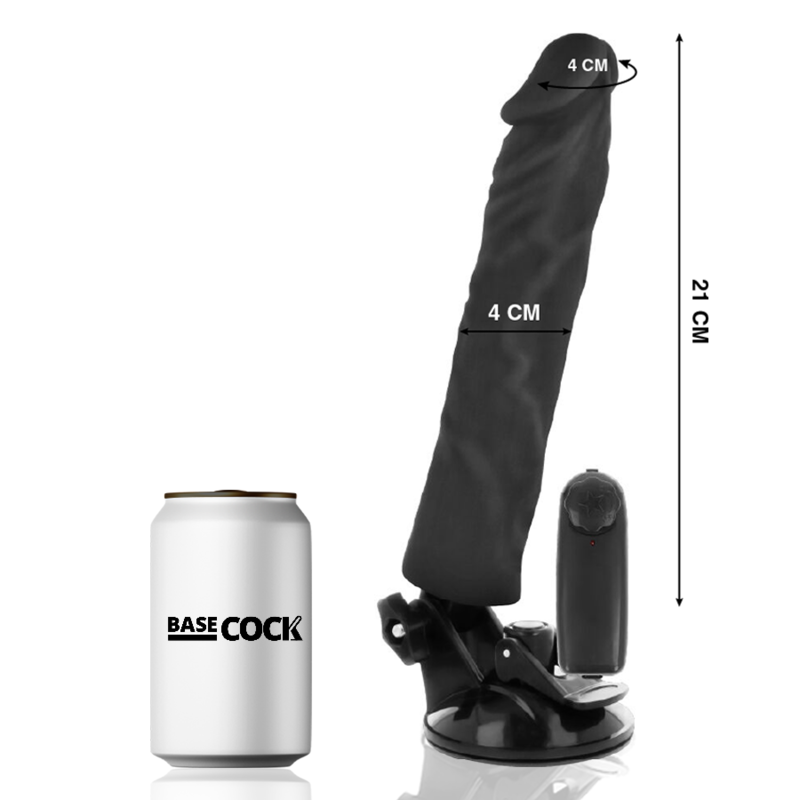 BASECOCK - VIBRATEUR RÉALISTE AVEC TÉLÉCOMMANDE NATURELLE 21 CM -OU- 4 CM
