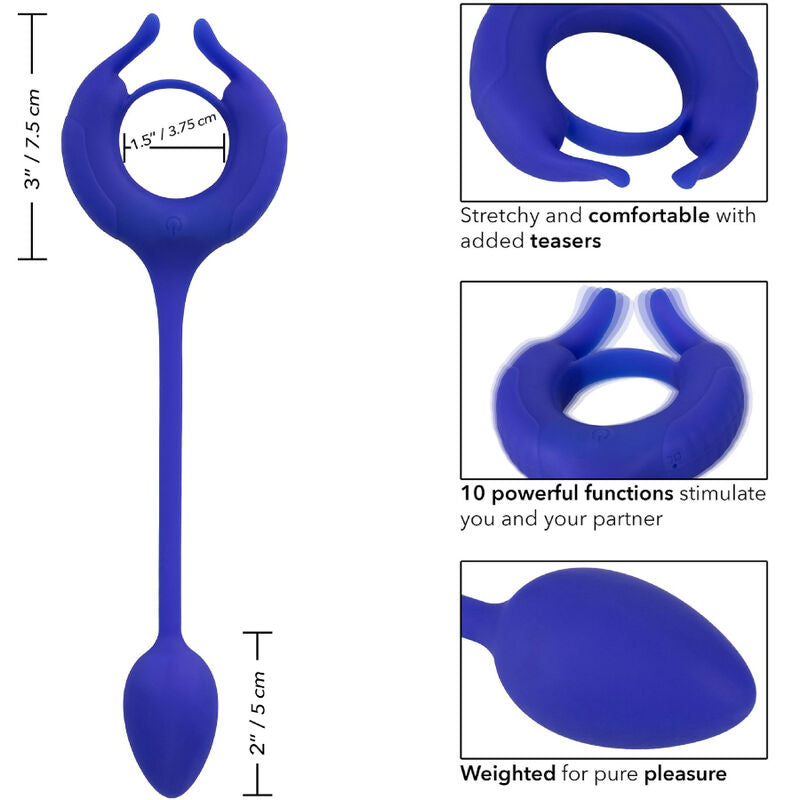 CALEXOTICS - ANNEAU PÉNIEN LESTÉ BLEU ADMIRAL