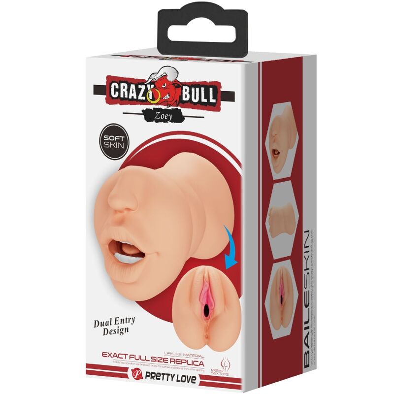 CRAZY BULL - ZOEY MASTUBADOR EN FORME DE VAGIN À DOUBLE ENTRÉE