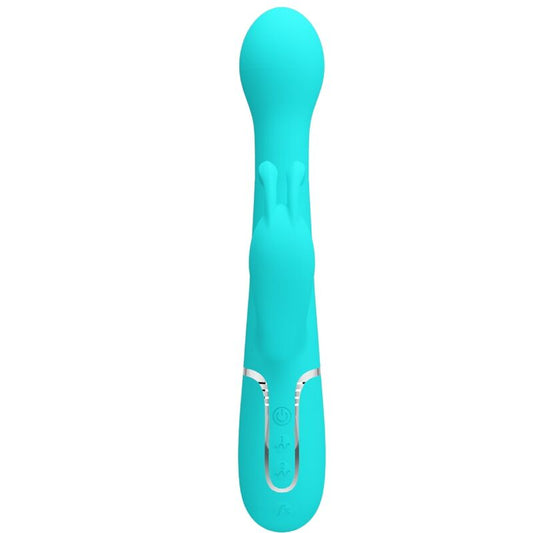 PRETTY LOVE - VIBRATEUR DEJON RABBIT 3 EN 1 MULTIFONCTION VERT D'EAU